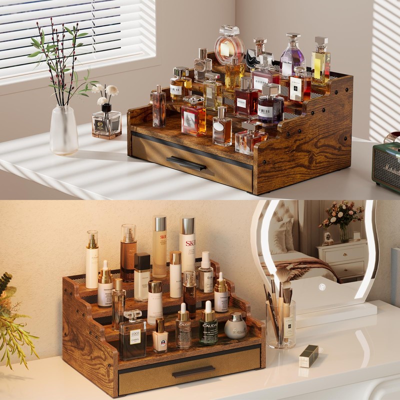 Yuzehuaza Men's Cologne Water Organizer Cologne Holder Dresser Perfume Organizer