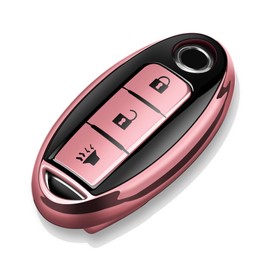 Tukellen - Funda compatible con Nissan Key Fob Funda de TPU suave para Infiniti X-Trail Rogue Altima Quest Pathfinder Sentra Patrol CIMA Fuga Armada Teana Murano con 3 botones, color rosa