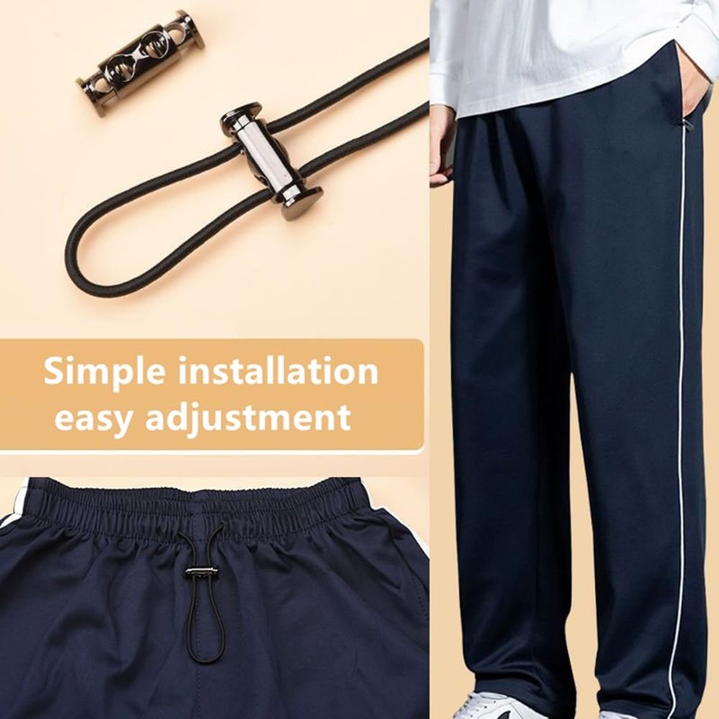 2 Sets 1.2M Strong Elastic Band Sweatpants Waist Drawstring Strap