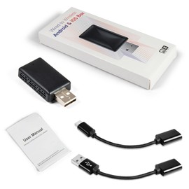 MAX=TECH - Compact Wired to Wireless Adapter for Carplay and Android Auto, with USB Type A and C Adapters - 2 in 1 - Fast Reliable and Easy to Use - All Car Models