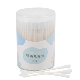 Cotton Swab 200Pcs Baby Ear Nose Cleaning Cotton Buds Makeup Cosmetic Assistant Sticks Double Head Disposable Swab for Kids