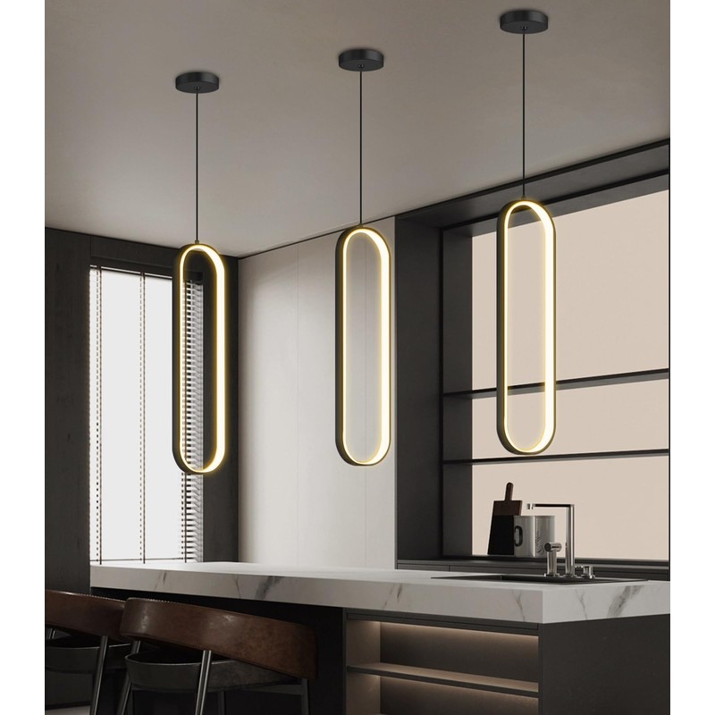 dolria Modern Ring Chandelier LED Dimmable Ceiling Light for Living