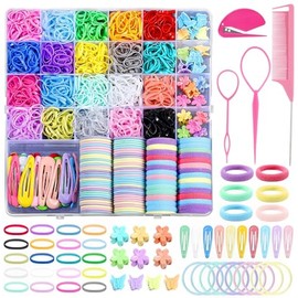 1544 PCS Accesorios para Cabello Niña, Conjunto Completo Kit para Peinar Niñas, Durable y hermoso, no Daña el Cabello, Viene con Una Caja de Almacenamiento Portátil, Adecuada para Niños y Mujeres