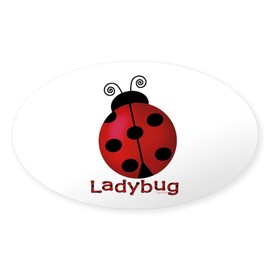 CafePress Cute Ladybug Oval Sticker Oval Car Bumper Sticker