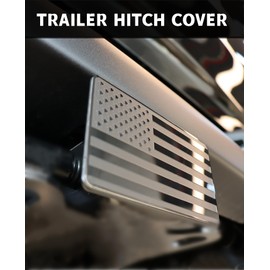 KINIDAS - Cubierta de enganche de remolque de metal con bandera americana pesada para receptores de 2 pulgadas, cubiertas de enganche de remolque de 2 pulgadas para accesorios de camiones con bloqueo