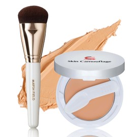 [Easy Cover Makeup Set] Marshfield SC Cream Fande S (Refill, Case) & Three Way Fan Brush (30)