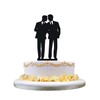 Gay Wedding Cake Topper, Black Color Acrylic Silhouette Couple Groom and Groom Wedding Party Decorations