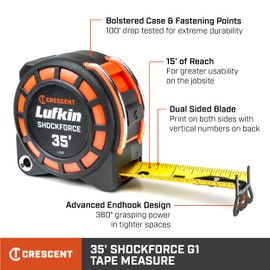 Lufkin 1-3/16" x 35' Shockforce™ G1 Dual Sided Tape Measure - L1135