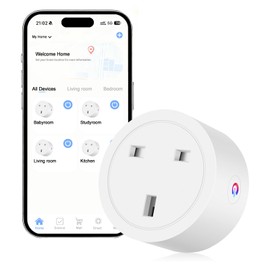Oblinple Smart Plug 13A Alexa Plugs that Work with Alexa Google Home Wifi Plugs with Energy Monitoring Voice Control Timer Function Smart Life/Tuya App Remote Control WiFi Socket 2.4GHz Wi-Fi Only