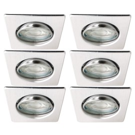 Trango® 1x Dimmable Recessed LED Square including 1x6 W LED Module Only 3 cm Depth TG6729-019SMD Aluminum