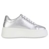 VAN HILL Women's Platform Trainers with Wedge Heel Glitter, silver