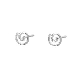 Minimalist Spiral 925 Sterling Silver Stud Earrings for Women Men Sensitive Ear Jewelry Gifts