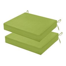 HOMELYSIAN Outdoor Chair Cushions Set of 2, 18.5 x 16 Inch Patio Chair Cushions for Outdoor Furniture, Water Resistant Outdoor Patio Chair Cushions with Non-Slip Ties(Grass Green)