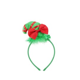 Motique Accessories Plush Elf Hat Headband - Christmas Headband for Adults, for Holiday Parties and Celebrations