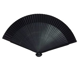 Japanese Miscellaneous Goods, Kyoto Accessories, Black FORMAL Selection, Pure Silk Fan