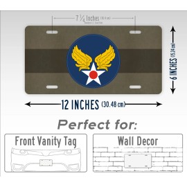 SignsAndTagsOnline.com Army Air Corps WW2 Vintage License Plate Wings & Star World War II Roundel Tag