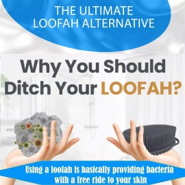 Avilana Style 1 Silver Infuse Silicone Body Scrubber -Resist 99.99% Bacteria - Blue