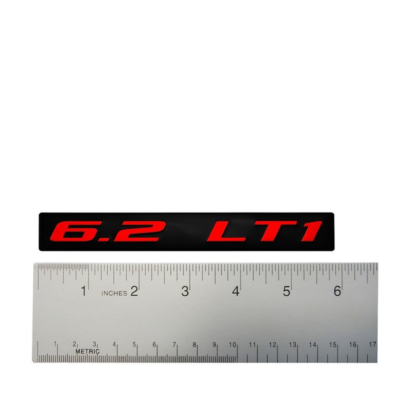ERPART 6.2 LT1 RED on Black Highly Polished Real Aluminum