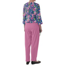 Buck & Buck Anti-Strip Jumpsuit for Women — Adaptive Dementia Clothing for Elderly Adults — Antistrip One-Piece Outfit (Blue Floral/Pink, Small)