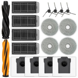 (18 Pack) X50 Ultra Replacement Parts Compatible with Dreame X50 Ultra Robot Vacuum Cleaner, 2 Roller Brushes, 4 Side Brushes, 4 Dust Bags, 4 HEPA Filters, 4 Mop Pads, Accessories Kit