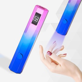Kylara Handheld UV Light for Gel Nails,Mini Rechargeable UV Nail Lamp with LED Display, Portable Gel X Nail Dryer 20s/60s Timer,USB Eye-Care Mode,Fast Curing for 3D Nail Art Home Salon(Blue-Pink)