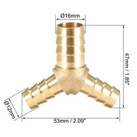 sourcing map 16 x 12 x 12 mm Hose ID Reducer Barb Y 3 Way T Connector Adapter