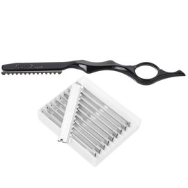 Juego De 11 Piezas De Maquinilla De Afeitar Manual Para Hombres, Recortadora De Cabello Con 10 Cuchillas De Repuesto, Ideal Para Peluqueros Y Uso DoméStico