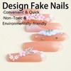 Extra Long Press on Nails Square Coffin Fake Nails Nude