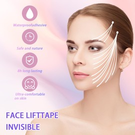 Gjinxi 120PCS Face Lift Tape Invisible, Beauty Skin Tightening Neck Jowls Double Chin Lifting Tape, Sagging Skin Face Tape Eyelid Lifter Strips Neck Wrinkle Patches Create Shape V Face