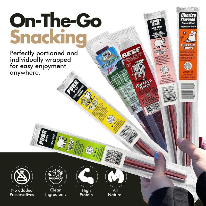 Buffalo Bob's Wild Game Meat Snacks (6 Pack), Beef Jerky