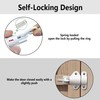 bociloy Aluminum Alloy Self-Closing Latches, White Automatic Spring Door Lock,