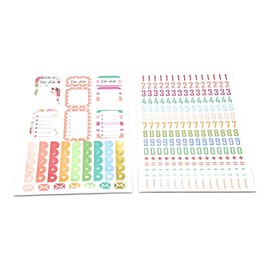 New Year, New You! Luxe Floral Planner Stickers, 5x7'' Sheets, Including Alphanumerical, Positivity, to-Do Lists, Bookmarks, Page Flags (2-Pack: N00b)