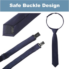 Kajeer Kids Boys Ties Neckties Adjustable - Pre-tied Toddler Tie Solid Color Buckle Ties for Boys Girls