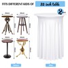 2 Packs Round Cocktail Table Cloth with Wavy Drapes, Spandex