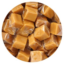 Caramel Squares Candy, 1 Pound Bulk Bag (Approximately 75 pieces), Vanilla Caramel Cubes, Individually Wrapped Chewy Candy