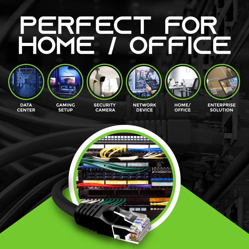 GearIT 20-Pack, Cat5e Ethernet Patch Cable 1 Foot - Snagless