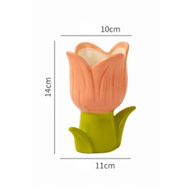 WAIT FLY Flower Shape Toothbrush Holder, Bathroom Decor-Pink-Tulip Toothbrush Holder