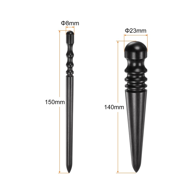 sourcing map 2pcs Leather Edge Burnisher Tool 2 Type Black
