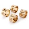NKlaus Maritime Napkins Rings Set Brass Gold 4 Different Shapes