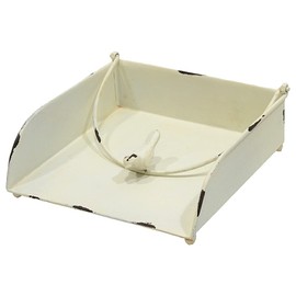 MACOSA SA80165 Napkin Stand Bird Antique White Metal with Weight Lever Napkin Holder Napkin Basket Napkins Storage Table Decoration Holder