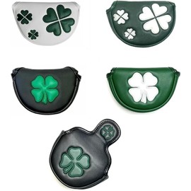 Golf Headcover Putter Cover Odyssey Red Small Mallet Magnetic Clover Pattern (Green)