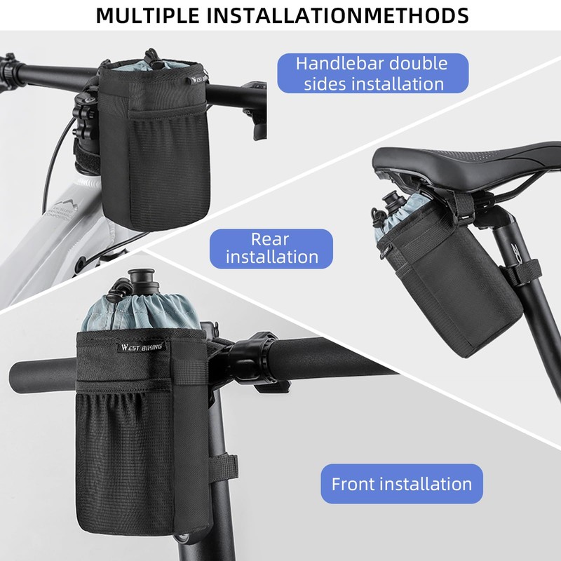 Kinoco Insulated Bike Cup Holder - Thermo Handlebar Bottle Holder,