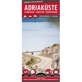 MoTourMaps Adriaküste Slowenien • Kroatien • Monte Auto- und Motorradkarte 1:300.000: reißfest • wasserfest • beschreibbar (MOTOURMAPS: Laminierte Auto- und Motorrad-Straßenkarten für unterwegs)