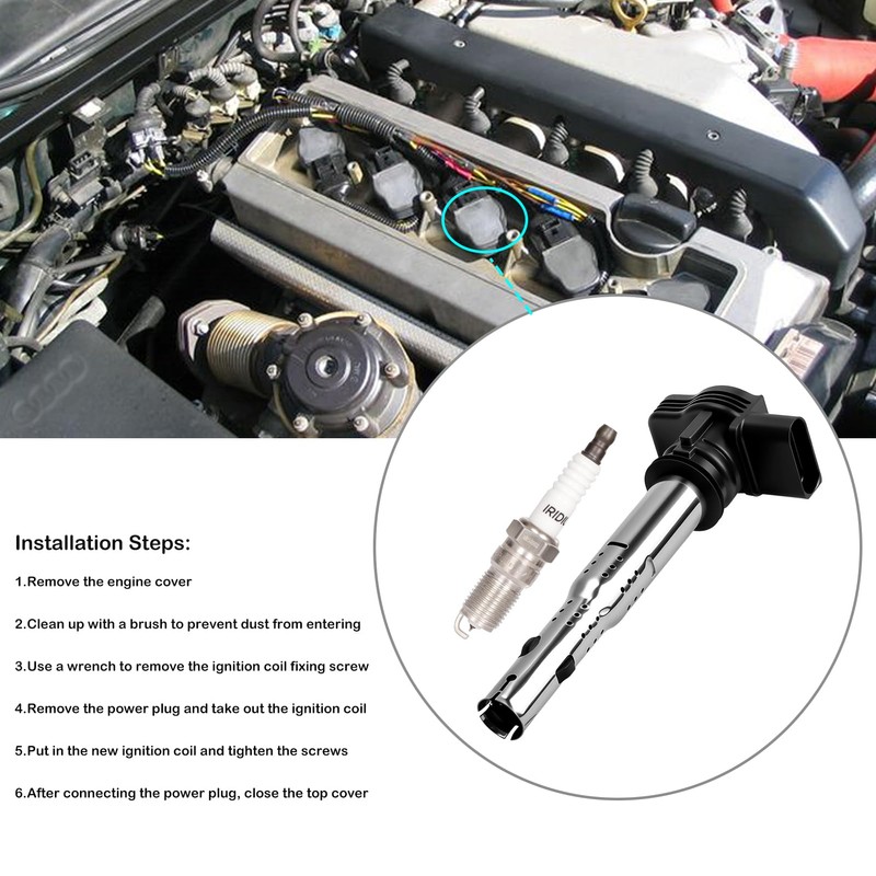 4X Ignition Coil Packs and Spark Plugs for Volkswagen Tiguan
