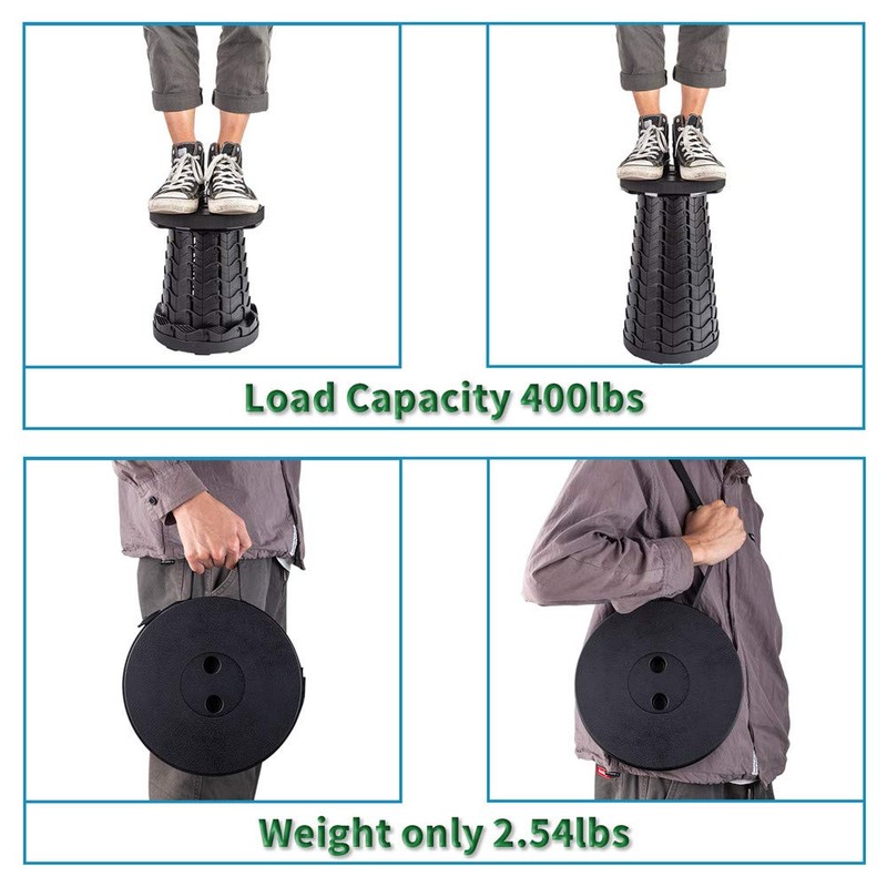 Boreeman Upgraded Folding Stool Lightweight Yet More Sturdy with Load