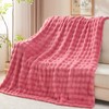NEWCOSPLAY Throw Blanket for Couch Coral Pink Super Soft Flannel