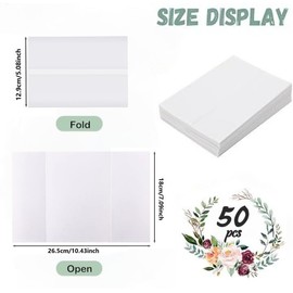 50 PCS Pre-Folded Vellum Jackets for Invitations, 5 x 7 inch Vellum Paper Wrap Jackets for Wedding Baby Shower Birthday Housewarming Party DIY Photos Postcards Scrapbook Envelopes Gift (Translucent)