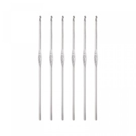 sourcing map Set of 6 Crochet Hooks, Stainless Steel Crochet Hook Set, Tunisian Crochet Hook, 1.9 mm Stainless Steel Knitting Needles, Long Crochet Hook, Crochet Hooks for Beginners, DIY Craft Yarn