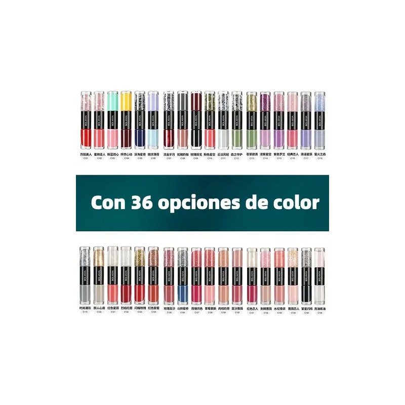 Esmalte De Uñas 4 En 1 Con Punta Doble,seca Al