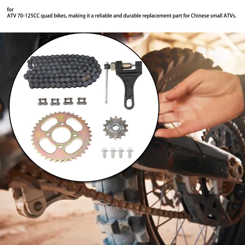 Relibupdater 420 Rear Sprocket 37 Tooth,96L Chain,Front Sprocket 14T Kit